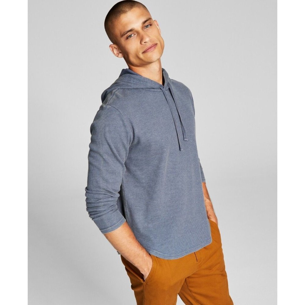 AND NOW THIS Hoodie Waffle Knit Pullover‎ Long Sleeve Casual Top